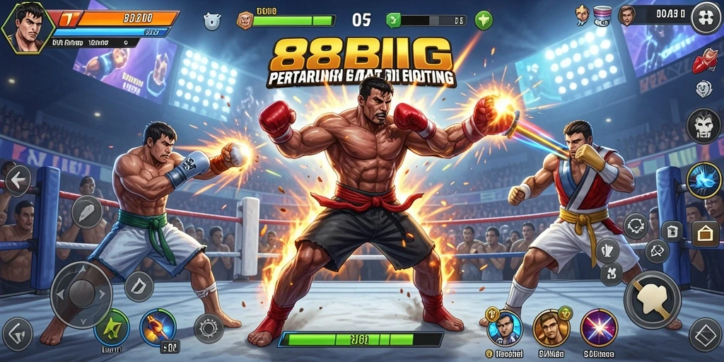 Screenshot gameplay 88BIG menampilkan duel seru antara karakter-karakter kuat.