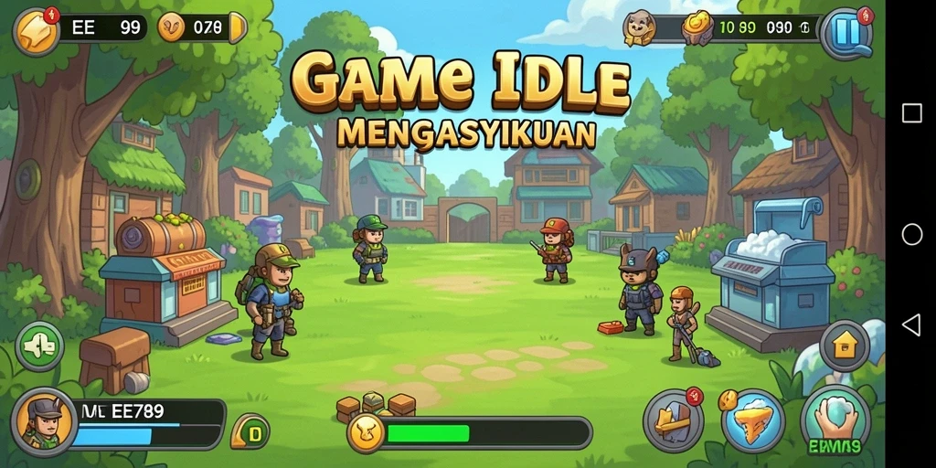 Tampilan gameplay <strong>EE789</strong> yang menampilkan karakter aktif mengumpulkan sumber daya.