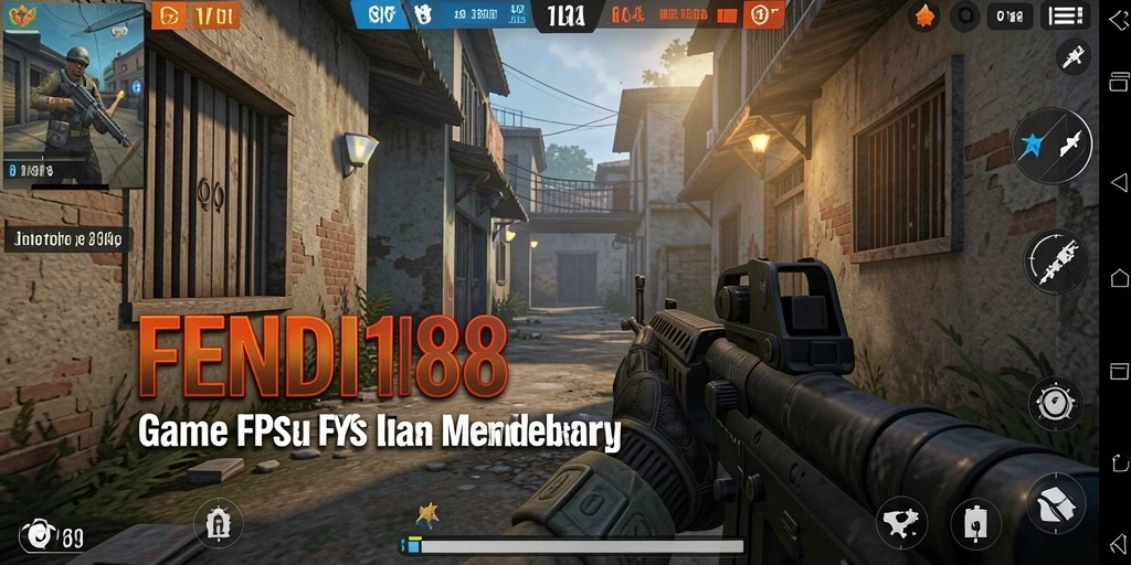Screenshot utama FENDI188 menampilkan aksi gameplay FPS yang intens.
