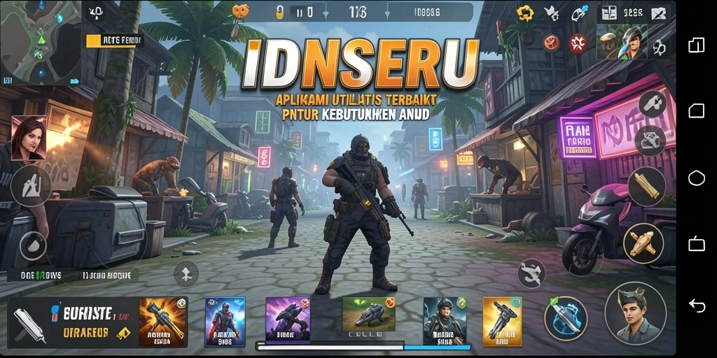 Screenshot utama IDNSERU yang menunjukkan fitur utilitas aplikasi.
