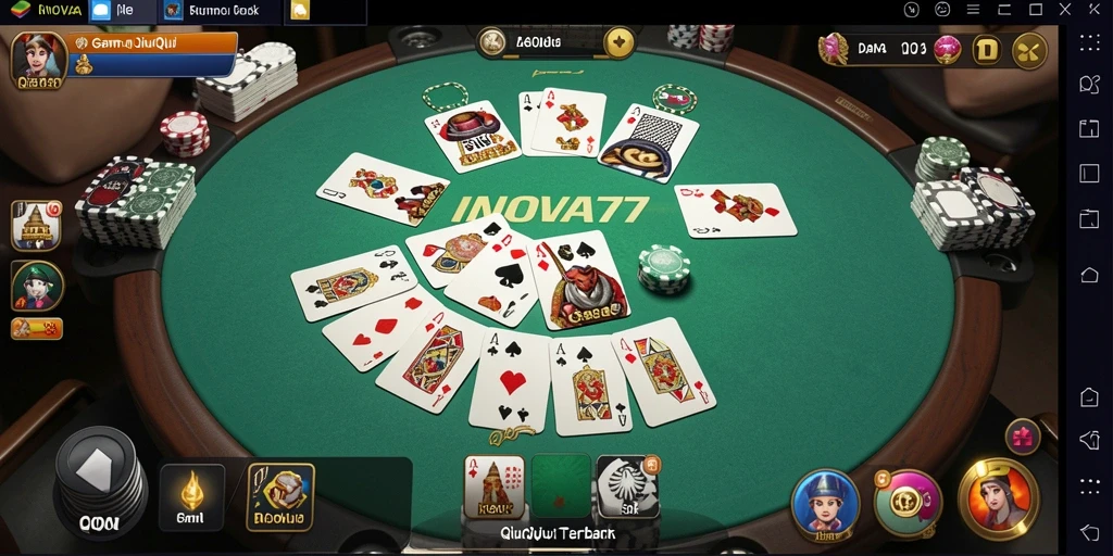 Tampilan gameplay seru dari INOVA77 yang menampilkan aksi QiuQiu.