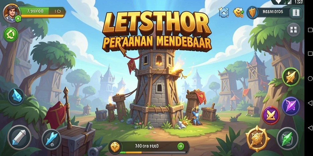 Gameplay LETSTHOR yang intens dalam Tower Defense.