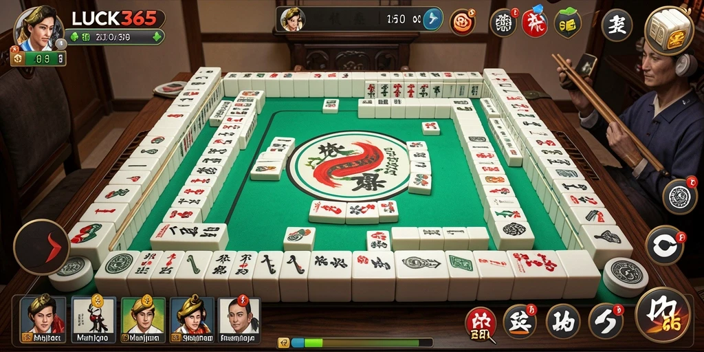 Screenshot dari gameplay menarik LUCK365 dalam permainan Mahjong.