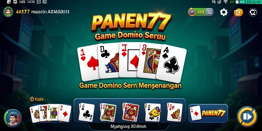 Screenshot utama PANEN77 menampilkan serunya gameplay Domino.