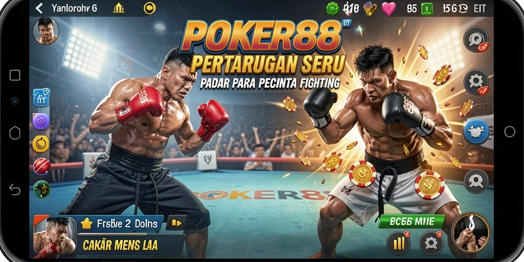 Screenshot POKER88 menampilkan momen pertarungan epik dalam gameplay.