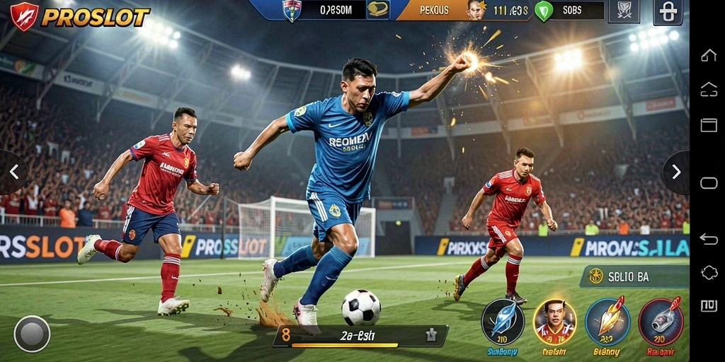 Tampilan gameplay PROSLOT yang mendebarkan dalam pertandingan <strong>sepak bola</strong>.