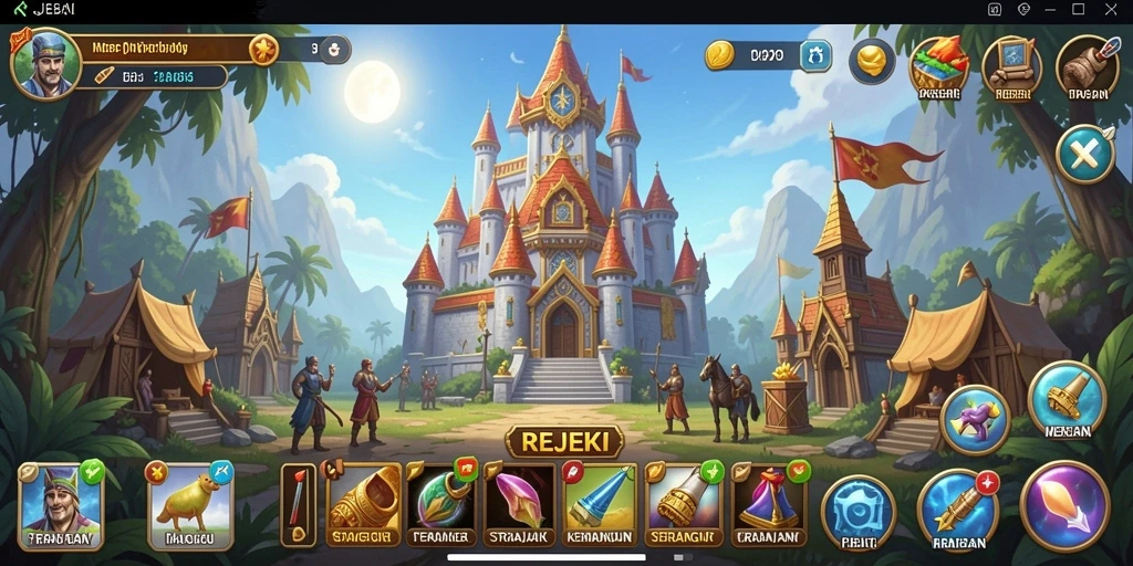 Tampilan gameplay seru dalam REJEKI dengan aksi strategis.