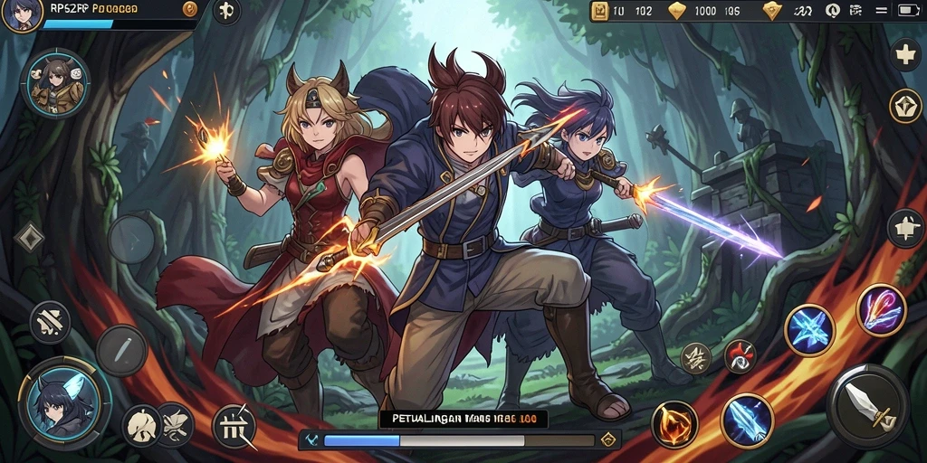 Screenshot utama RP62RP menampilkan aksi karakter anime yang epik dan memukau.